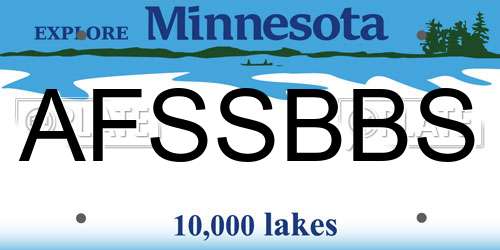 AFSSBBS Minnesota License Plate