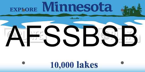 AFSSBSB Minnesota License Plate