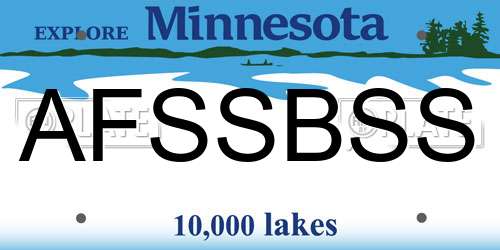 AFSSBSS Minnesota License Plate