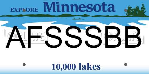AFSSSBB Minnesota License Plate