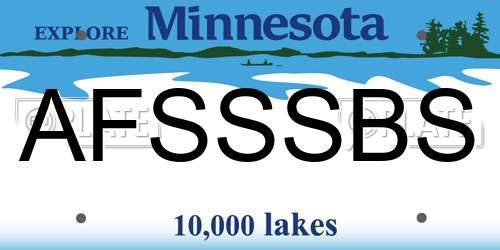 AFSSSBS Minnesota License Plate