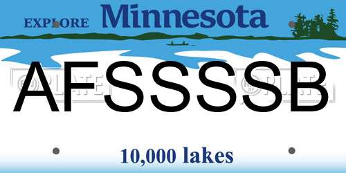 AFSSSSB Minnesota License Plate