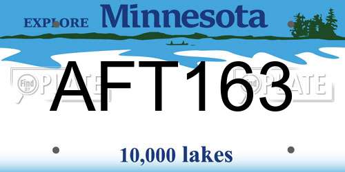 AFT163 Minnesota License Plate