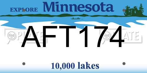 AFT174 Minnesota License Plate