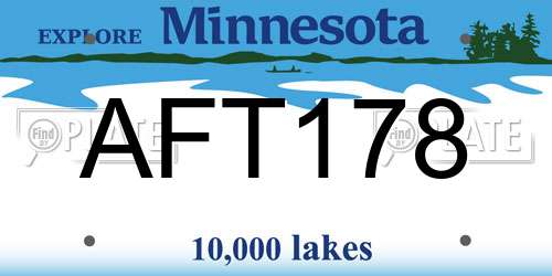 AFT178 Minnesota License Plate