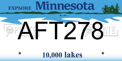 AFT278 Minnesota License Plate