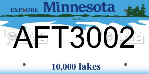 AFT3002 Minnesota License Plate