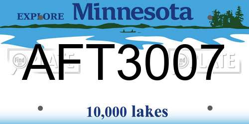 AFT3007 Minnesota License Plate