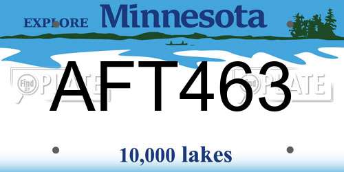 AFT463 Minnesota License Plate