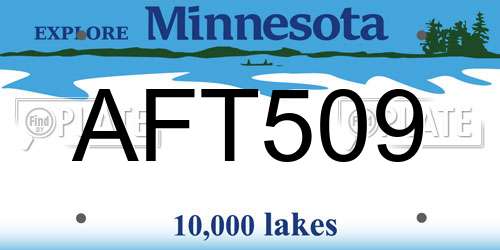 AFT509 Minnesota License Plate