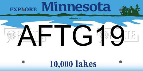 AFTG19 Minnesota License Plate