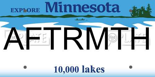 AFTRMTH Minnesota License Plate