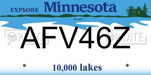 AFV46Z Minnesota License Plate