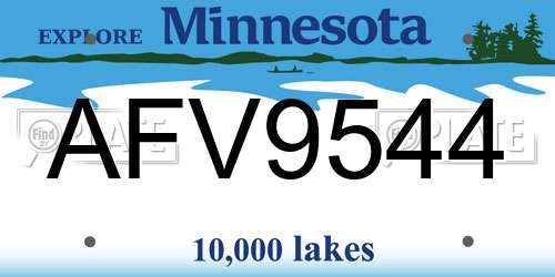 AFV9544 Minnesota License Plate