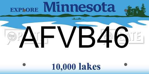AFVB46 Minnesota License Plate