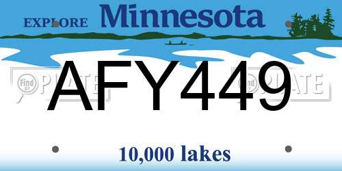 AFY449 Minnesota License Plate