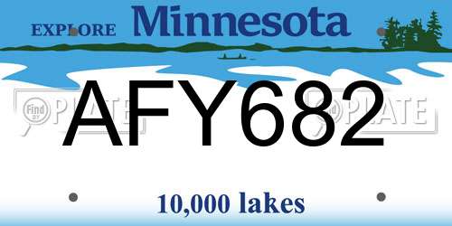 AFY682 Minnesota License Plate