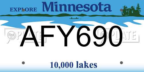 AFY690 Minnesota License Plate