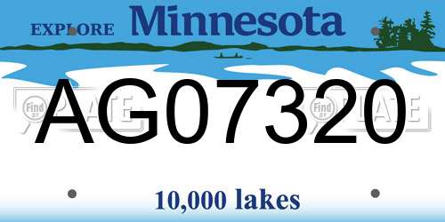 AG07320 Minnesota License Plate