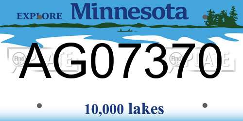AG07370 Minnesota License Plate