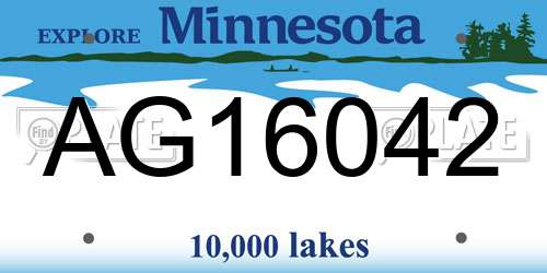 AG16042 Minnesota License Plate