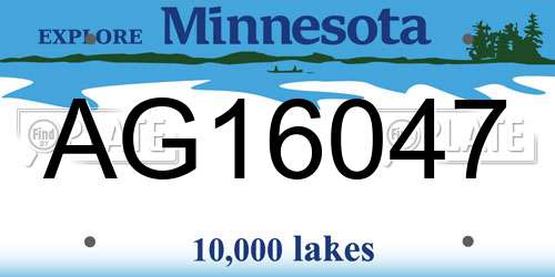 AG16047 Minnesota License Plate