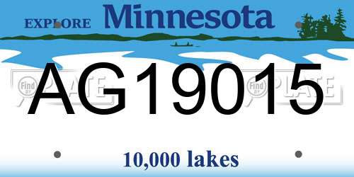 AG19015 Minnesota License Plate