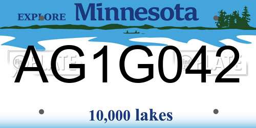 AG1G042 Minnesota License Plate