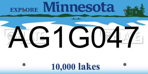 AG1G047 Minnesota License Plate