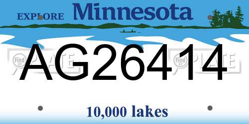 AG26414 Minnesota License Plate