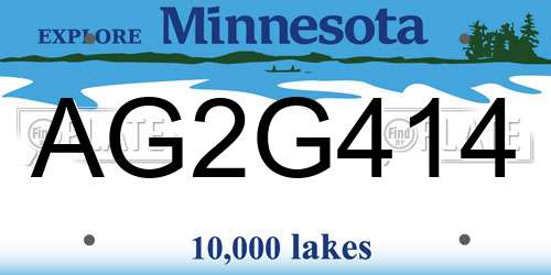 AG2G414 Minnesota License Plate