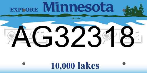 AG32318 Minnesota License Plate