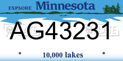 AG43231 Minnesota License Plate