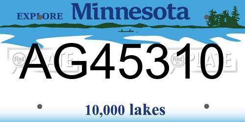 AG45310 Minnesota License Plate