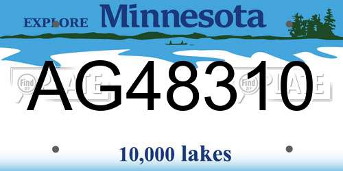 AG48310 Minnesota License Plate
