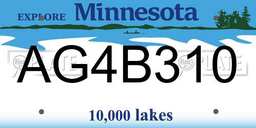 AG4B310 Minnesota License Plate