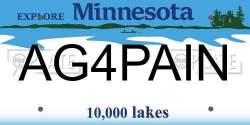 AG4PAIN Minnesota License Plate