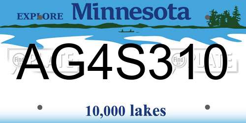 AG4S310 Minnesota License Plate