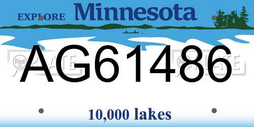 AG61486 Minnesota License Plate
