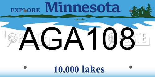 AGA108 Minnesota License Plate