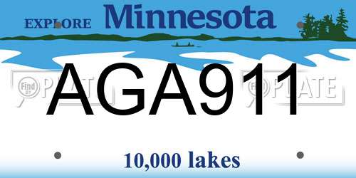 AGA911 Minnesota License Plate