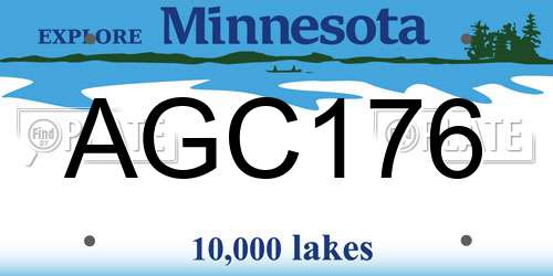 AGC176 Minnesota License Plate
