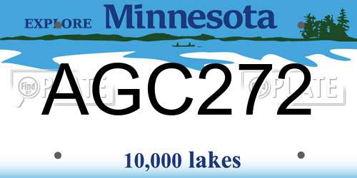 AGC272 Minnesota License Plate