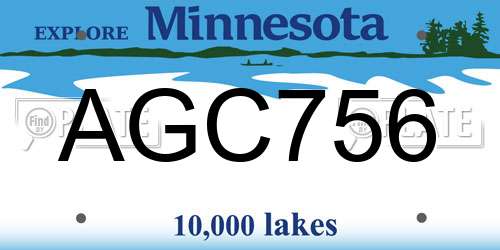 AGC756 Minnesota License Plate