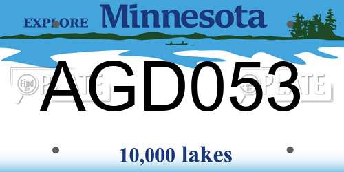 AGD053 Minnesota License Plate