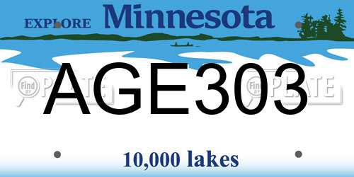 AGE303 Minnesota License Plate