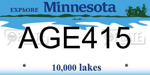 AGE415 Minnesota License Plate
