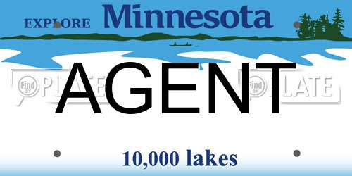 AGENT Minnesota License Plate