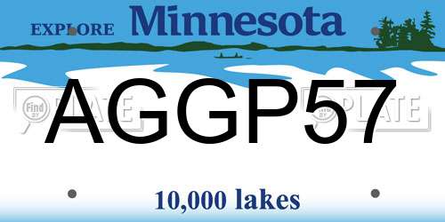AGGP57 Minnesota License Plate