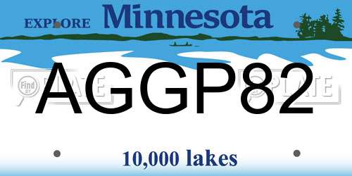 AGGP82 Minnesota License Plate